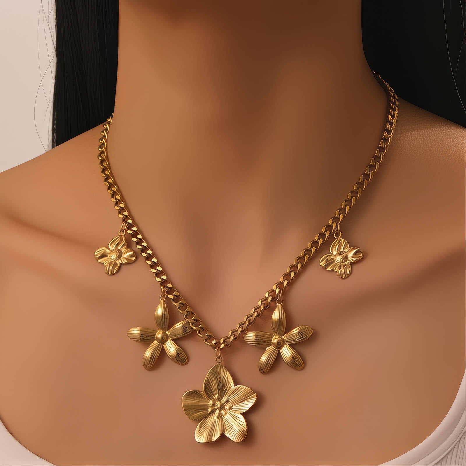 Flower Meadow Halsband – 18K Guldpläterat - Enoria