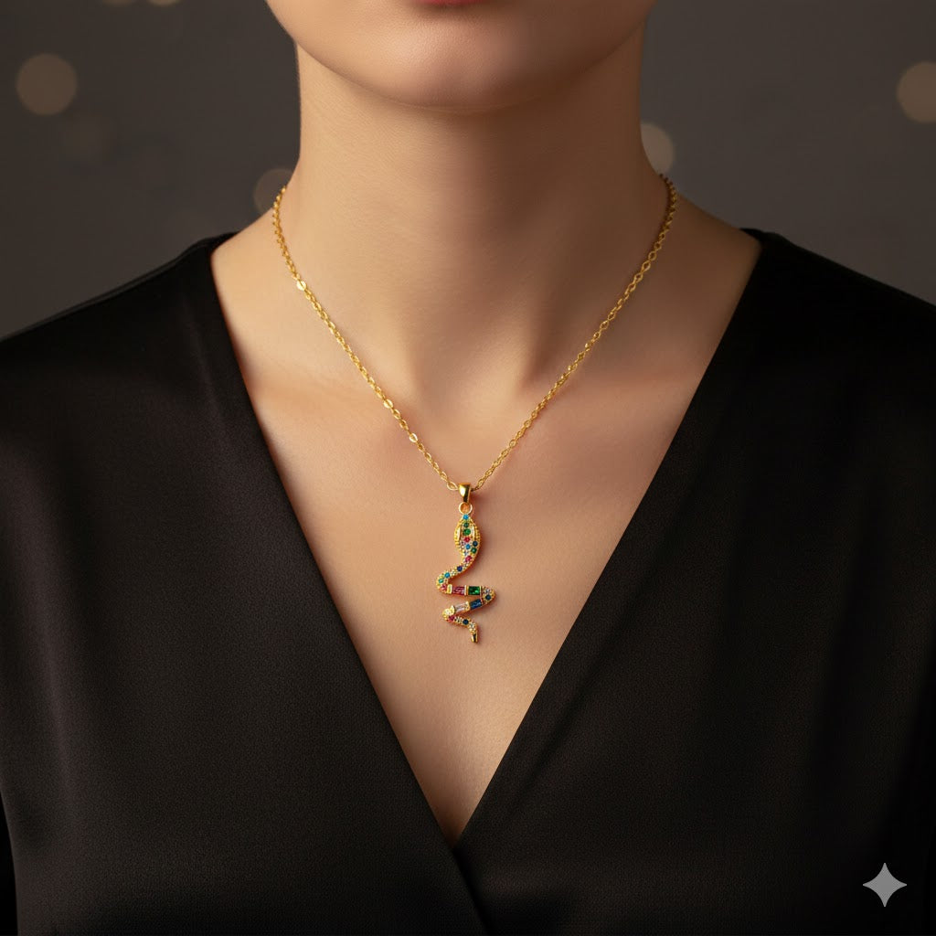 Snake Necklace – 18K Guldpläterat