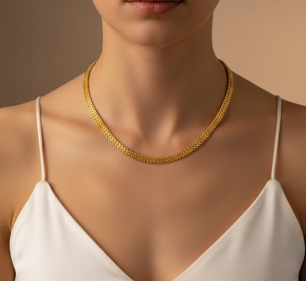Weave Halsband – 18K Guldpläterat