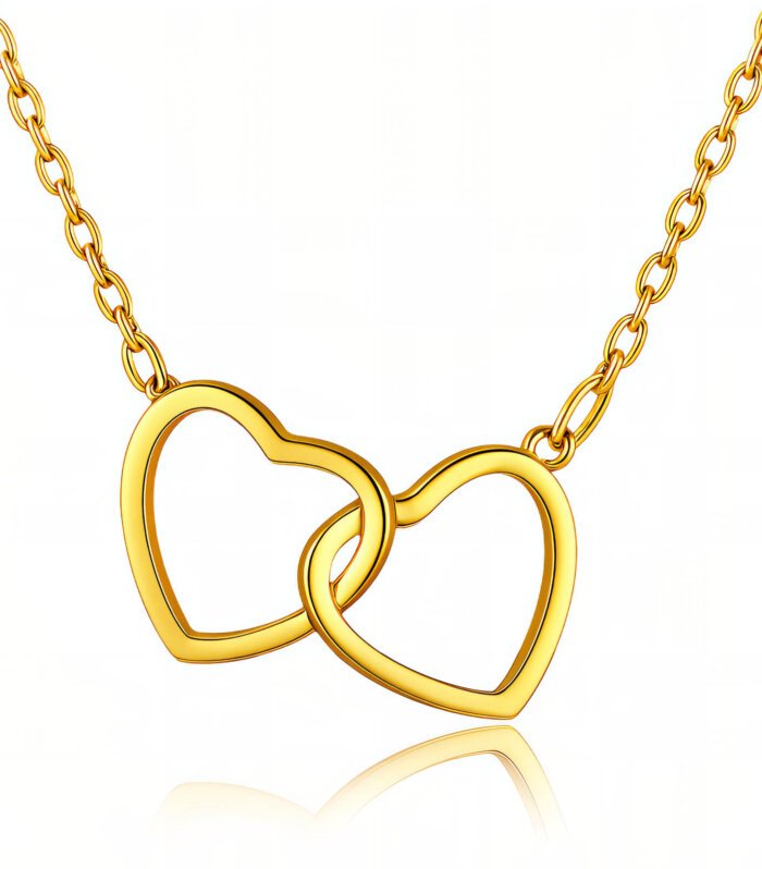 Double Heart Halsband