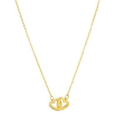 Double Heart Sparkle Halsband