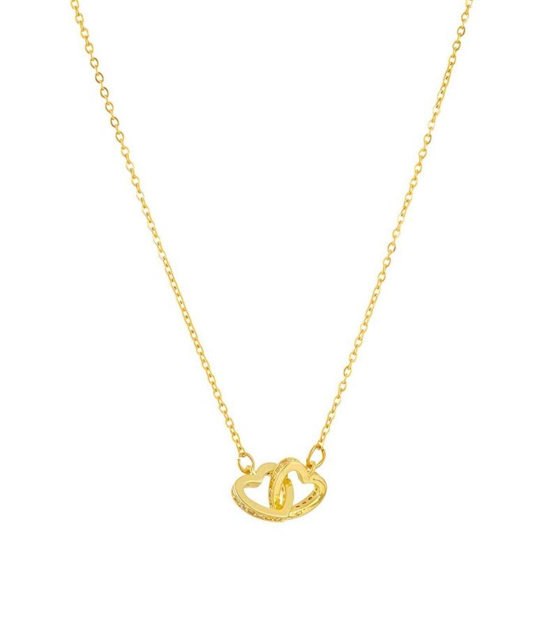 Double Heart Sparkle Halsband